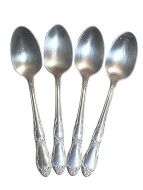 Set of 4 Vintage Stainless Steel Oneida Fenway (Daydream) Spoons